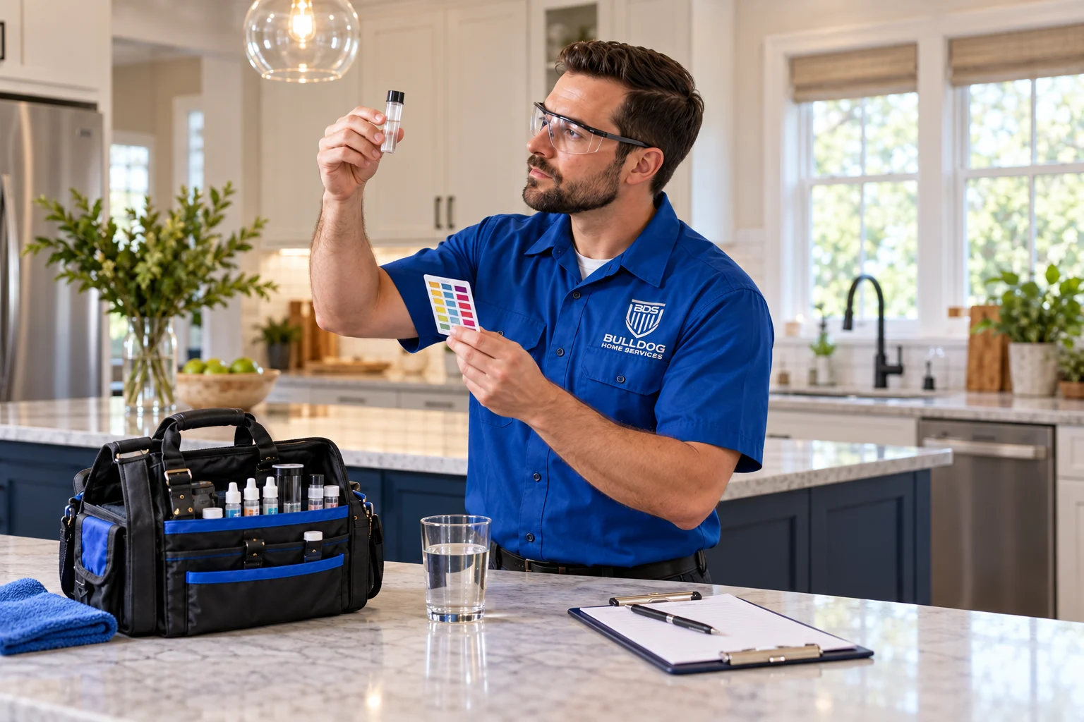 A BullDog Home Services water testing consultation